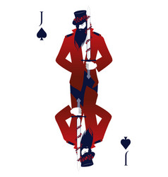 Jack Of Spades With Top Hat Hugging A Sword