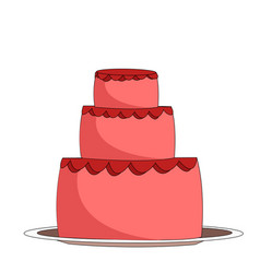 Tall Three-tiered Delicious Strawberry Cake