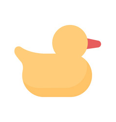 Yellow Bath Duck Semi Flat Color Object