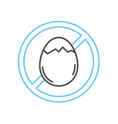 Egg Free Line Icon Outline Symbol