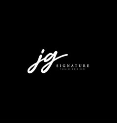 J G Jg Initial Letter Handwritten Signature Logo