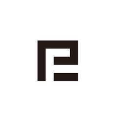 Letter E And F Square Geometric Symbol Simple Logo