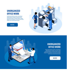 Unorganized Office Isometric Banners