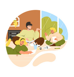 Family With Art Activity Concept