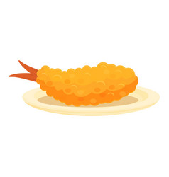 Fish Tempura Icon Cartoon Fried Shrimp