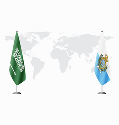 Saudi Arabia And San Marino Flags For Official