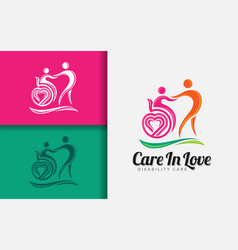 Care In Love Disability Logo Design Modern