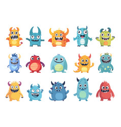 Cute Cartoon Monsters Funny Beast Children