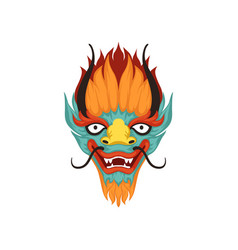 Chinese dragon face colorful symbol of Royalty Free Vector