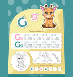 Education Worksheet For Kids With A Giraffe