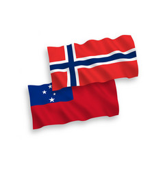 Flags Of Norway And Independent State Of Samoa