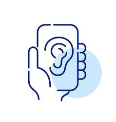 Smart Phone With Ear Icon Speech Recognition App