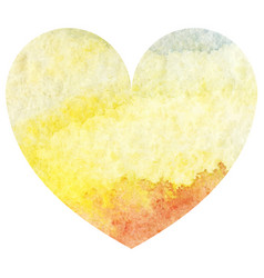 Watercolor Yellow Sand Sea Sky Heart Love Symbol