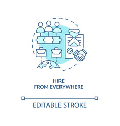 Hire From Everywhere Turquoise Concept Icon