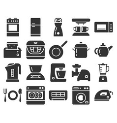 Monochromatic Icons Set Some Kitchen Utensils