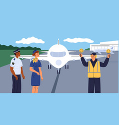 Aircraft Crew Airport Staff Captain And