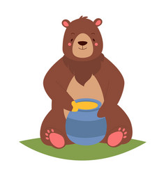 Cute Bear Eating Honey