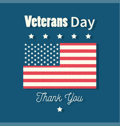 Happy Veterans Day Thank You Card American Flag