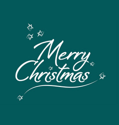 Merry Christmas White Hand Lettering On A Green