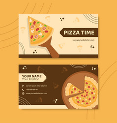 Pizza Food Card Horizontal Template Hand Drawn