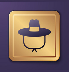 Purple Camping Hat Icon Isolated On