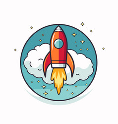 Rocket Launch Icon Flat