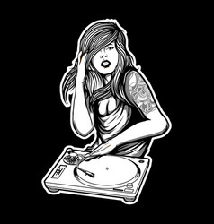 Woman Playing Disk Jockey