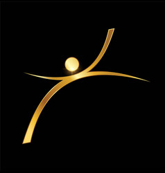 Golden Swoosh People Logo