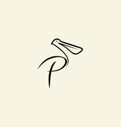 Line Art Pelican Logo Design