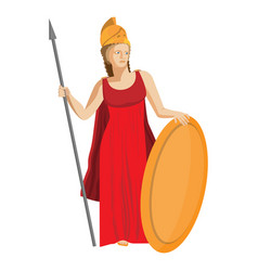 Mythological Greek Athena Holding Spear And Shield