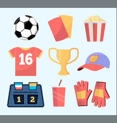 Soccer Football Items Cartoon Set Of Isolated