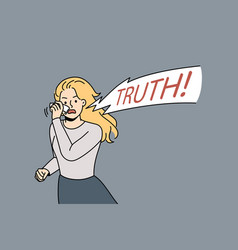 Young Woman Scream Protest For Truth