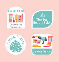 Beauty Salon Labels Template Isolated On White