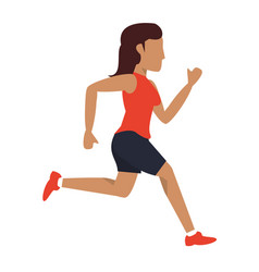 Fitness Woman Running Sideview