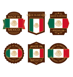 Flat Design Made Mexico Labels