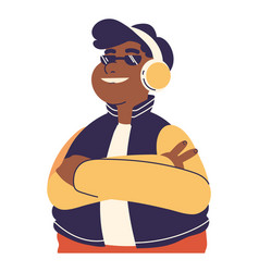 Boy Listening Music With Headphones