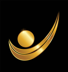 Golden Swoosh People Logo