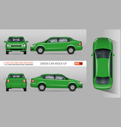 Green Car Mockup