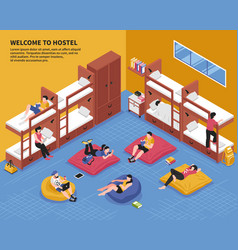 Hostel Bedroom Isometric