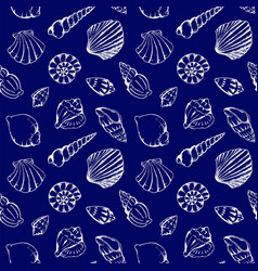 Monochrome Sea Shells Seamless Pattern Texture