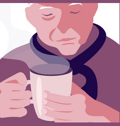 Old Man With Cup Coffee