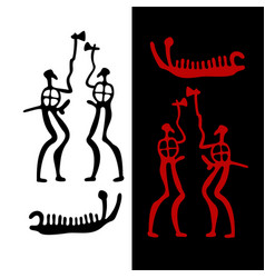 Petroglyphs Two Ancient Warriors With Axes