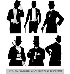 Set London Gentlemen Silhouette Bw