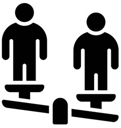 Unbalanced Scale With Two Human Icon Protest