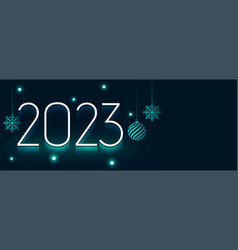 Happy New Year Holiday Banner With 2023 Lettering