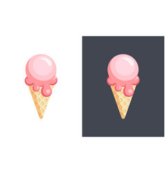 Icecream Icon In Flat Style Isolated