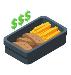 Buy Fast Food Box Icon Isometric Food