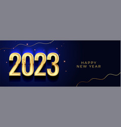 Happy New Year Holiday Banner With Golden 2023