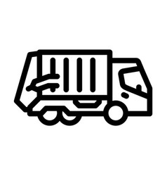 Truck Waste Transportation Line Icon