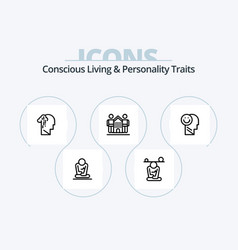 Conscious Living And Personality Traits Line Icon